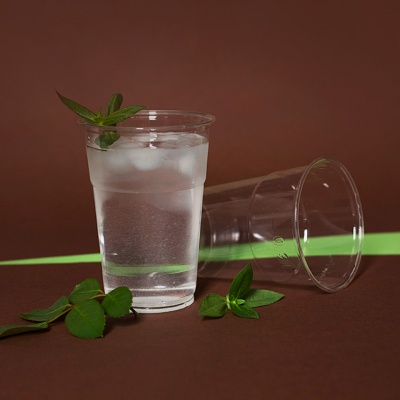 Биоразградима чаша за студени напитки 400 ml. от PLA Стек 50 бр.