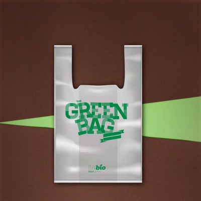Биоразградима торбичка 3 kg. дизайн BeBio - The Green Bag бели кашон 500 бр.